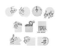 SHINEOFI Music Note Paper No Residue, Strong Adhesive, Leaves 10pcs Self-adhesive Memo Pads, Paper, Quick Sticking and Peeling, for Bulletin Board, Home and Desk, Piano Teacher