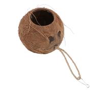 SHINEOFI Natural Coconut Shell Pet Nest Dark Hideaway and Feeder, Designed for Small Birds and Reptiles in Outdoor and Indoor Use