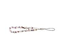 SHINEOFI Natural Crystal Phone Chain Strap Fashionable Keychain Wrist Lanyard for Mobile Phones Stylish Beaded Accessory for Women and Durable Dual Strands Design
