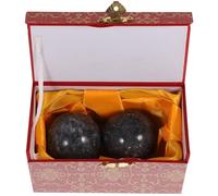 SHINEOFI Natural Jade Hand Massage Balls for Elder People 1PC with Black Storage Box Portable Fitness and Therapy Tool