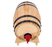 SHINEOFI Oak Wooden Red Wine Barrel with Stand Beverage Dispenser Spigot for Whiskey Aging Barbecue Beer Storage Craft Projects Design
