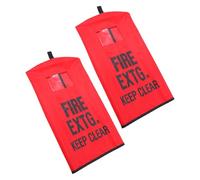 SHINEOFI Outdoor Fire Extinguisher Cover Waterproof and Frost-resistant Cloth Protective Bag 2pcs with Window Quick Installation and Removal for Fire Safety Accessories