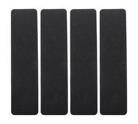 SHINEOFI Outdoor Stair Grip Tape 4Pcs Black PVC Abrasive Non-Slip Strips 30X6In for Concrete Tile Steps Safety