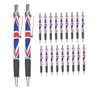 SHINEOFI Pack of 20 Patriotic Writing Pens with British Flag Pattern Smooth Black for Signatures and Daily Writing Tasks for School and Office
