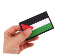 SHINEOFI Palestine Flag PVC Outdoor Patch with Hook and Loop Fastener Embroidered National Badge for Backpacks and Jackets Stylish and Versatile Accessory for Outdoor Adventures and Fashion