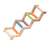 SHINEOFI Parrot Climbing Ladder Wooden Bite-resistant Indoor Cage Accessory for Cockatiels and Parakeets Nail Care and Activity Random Color