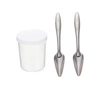 SHINEOFI Parrot Feeding Spoon for Small and Medium Birds Metal Cockatiel Spoon with Measuring Cup Bird Feeder Accessory for Home and Pet Shops Kit