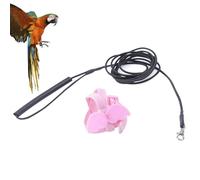 SHINEOFI Parrot Harness Leash with 2m Elastic Rope and Angel Wings Design, Ultra Light Bird Flying Traction Rope in Pink, Comfortable for Flying Freely Outdoors without Hurting Pet's Neck