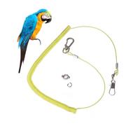 SHINEOFI Parrot Training Rope with Anti-bite Elastic Bird Leash and Claw Ring Chew-resistant Flying Harness for Outdoor Bird Flight Practice Random Color Random Color