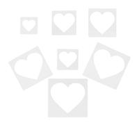SHINEOFI Pattern Painting Stencils 7 Plastic Heart Shape Hollow Templates - Reusable for Valentine’S Day and Mother’S Day DIY Wall Art and Craft Projects