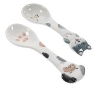 SHINEOFI Pet Feeding Spoons and Ceramic 2pcs for Scooping Pet Food Design, Portable Dog Food Mixing Spoons for Household Use Puppy Feeding