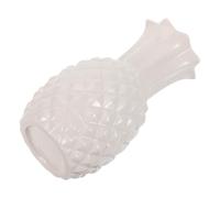 SHINEOFI Pineapple Ceramic Vase Housewarming Gift with Smooth Glossy Finish, 15cm White Modern Decorative Flower Holder, Space-saving Indoor Planter for Shelves and Mantels