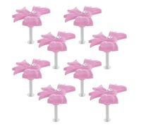 SHINEOFI Pink Metal Bow Cabinet Pulls 8Pcs Alloy Single Hole Drawer Knobs for Kitchen Wardrobe Dresser Vanity