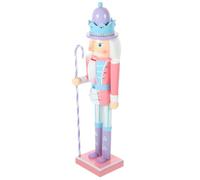 SHINEOFI Pink Wooden Nutcracker Decoration for Christmas Desktop Ornament, Traditional Nutcracker Puppet with Fun and Unique Style, for Holidays and Anniversaries Desk Decor