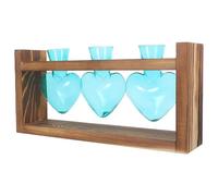 SHINEOFI Plant Propagation Station with Wooden Stand Glass Vase for Hydroponics Bulbs Desktop Terrarium Propagation Containers Suitable for Home Office Garden Decor
