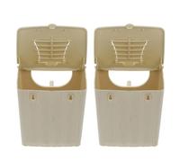 SHINEOFI Plastic Bird Breeding Box Unique Delicate Style 2pcs Hanging Nesting House Beige Sleeping Place for Birds and Lovebirds for Porch or Garden