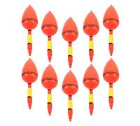 SHINEOFI Plastic Fishing Floats Red Plastic Material 10pcs Slip Bobbers Smooth Casting Performance and 40mm Diameter for Ocean Float Fishing