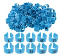 SHINEOFI Plastic Pigeon Foot Rings 100Pcs Numbered Blue Leg Bands for Poultry Breed Separation and Indoor Bird Identification