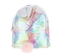 SHINEOFI Polyester Unicorn Backpack with Sequin Glitter and Plush Ball, Easy Open and Close, Colourful Shoulder Straps for Outdoor Travel and Short Trips, Unique Personality Bag