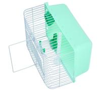 SHINEOFI Portable Bird Cage and Water Dispenser for Travel and Outdoor Use with Spacious Interior Perch Food Box Random Color for Lovebirds and Small Birds