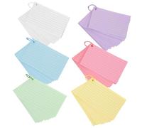 SHINEOFI Portable Blank Cards with Ring, Lightweight Paper Note Cards with Lined Design for Office Workers and Teachers, for Trips and Home Study