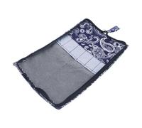 SHINEOFI Portable Foldable Cloth Brush Roll up Bag with 6 Slots and Zippered Pouch for Pens and Art Supplies, Vintage Asian Style Organizer Suitable for Daily Art Use and Writing
