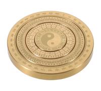 SHINEOFI Portable Luopan Miniature Brass Ba Gua Compass Smooth Rotation and Compact Design, Vintage Feng Shui Pocket Compass Ornament for Office and Collectible Decoration, 2.3 Inch Golden