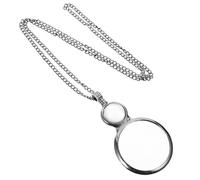 SHINEOFI Portable Magnifier Pendant Necklace with Clear Lens for Reading Crafts and Map Inspection Lightweight Hanging Monocle for Men and Seniors