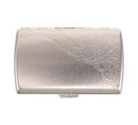 SHINEOFI Portable Metal Cigarette Box Case with Spring Clip Open, Retro Style Pocket-Sized Tobacco Case for Men and Women, for Hiking and Camping, Holds 12 Cigarettes