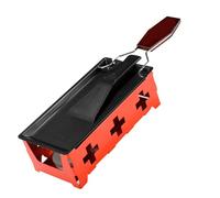 SHINEOFI Portable Mini Non-Stick Cheese Grill Bakeware Set with Red Stove Rack, Baking Tray, and Small Wood Handle Spatula for Kitchen and Outdoor Camping Cooking