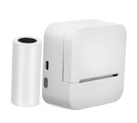 SHINEOFI Portable Pocket Printer Mini Thermal Label Printer with Adhesive Thermal Paper Clear Photo and Sticker Printing for Home and Office Compact Square Design with Included