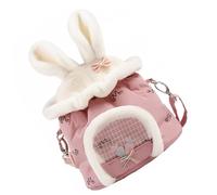 SHINEOFI Portable Small Animal Carrier Bag Plush Shoulder Sling for Hamsters Squirrels Rabbits Outdoor Travel Crossbody Pet Carrier with Comfortable Warm Design