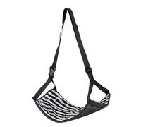 SHINEOFI Portable Travel Foot Hammock Foot Pedal for Airplane Office Train Lightweight Under Desk Footrest Stripe Black and Grey for Comfortable Leg Support and Relief