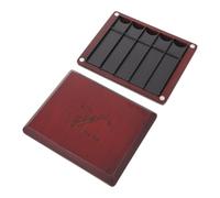 SHINEOFI Portable Wood Reed Case for Saxophone and Bass Clarinet Reeds with Scratch-resistant Red Finish, Double-sided Storage Holder for Home Rehearsal and Performances