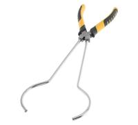 SHINEOFI Precision Crucible Fire Pliers with Ergonomic Handle Long Reach Bent Nose Tongs for Jewelry Making and Gold Refining Stable Grip Crucible Forceps for Laboratory and Studio Use