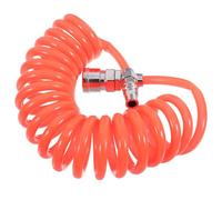 SHINEOFI Pu Air Compressor Hose Kit 8x5mm 3 Meter Coiled Spring Tube with Connectors Flexible Pu Coil Spring Replacement Air Tool Hose for Industrial Pneumatics