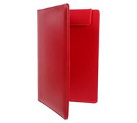 SHINEOFI Pu Leather Portfolio Folder with Clipboard Clip Guest Check Card Holder Padfolio Resume Folder Legal Pad Conference Clipboard Nursing Clipboard Folder A5 Red