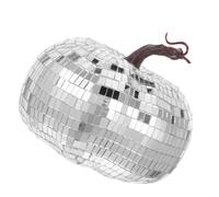 SHINEOFI Pumpkin Disco Ball Centerpiece with Glitter Mirror Surface Reflective Hanging Decor for Halloween Party Wedding Thanksgiving Photo Prop and Table Decoration