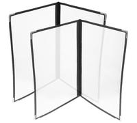 SHINEOFI PVC Menu Cover Binder and High Penetration Easy to Clean 2pcs 2 Pages and Rounded Corner Design Creative Appearance for Restaurants and Kitchen Use