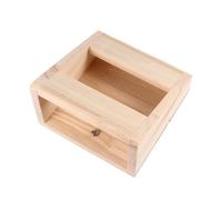SHINEOFI Rabbit Grass Feeder Rack Wooden Small Beige Grass Bowl Safe for Pets Keep The Cage Clean Suitable for Chinchillas and Squirrels
