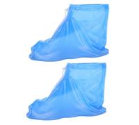 SHINEOFI Rain Shoe Covers with Zipper for Men Thickened PVC Non-Slip Overshoes Windproof Footwear Protection for Outdoor Activities Easy Off Blue XL