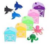 SHINEOFI Rainbow House Toy Set 5pcs Animal Finger Puppets Montessori Counting and Sorting Educational Toys for Toddlers Interactive Parent-Child Game