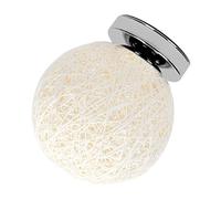 SHINEOFI Rattan Ball Shaped Ceiling Light with Metal Frame, Decorative Flush Mount Lamp for Hallway and Restaurant, Long-time Use with Large Irradiation Range, Simple and Elegant Design