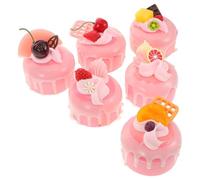 SHINEOFI Realistic Artificial Cake Decorations 6pcs Set, Faux Cupcake Food Display Props with Magnetic Base for Home Kitchen Party Photography and Dessert Shop Staging