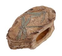 SHINEOFI Realistic Resin Dragonfly Specimen Stone for Reptile Enclosure with Brown Prehistoric, Educational Value and Versatile Application for Science Classroom Decoration