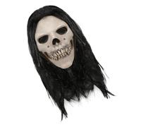 SHINEOFI Realistic Skull Mask with Moving Jaw, Comfortable and Breathable Latex Full Head Skull Jaw Mask for Adults and Teenagers, for Stage Performance and Escape Rooms
