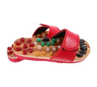 SHINEOFI Red Foot Massage Slippers for Adults with Cobblestone Acupoint Design, Pu and Eva Material, Slip-on Sandals for Healthcare Gift and Refreshing Tired Feet, Size 39-40