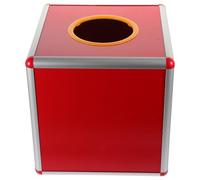 SHINEOFI Red Raffle Box with Break and Wear Resistance, Aluminium Alloy and Plastic Material, Compact Multi-purpose Donation and Party Game Container Suitable for Weddings and Fundraising
