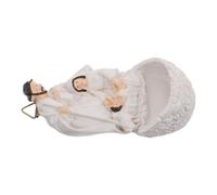 SHINEOFI Religious Resin Wall Sculpture Jesus Figurine Nativity Easter Decoration Ivory White Small Christian Ornament for Home Display