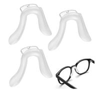 SHINEOFI Replacement Nose Pads for Glasses Transparent Silicone with Screw-in Base 3pcs Eyeglasses Accessories for and Students 0.98X0.87X0.28 Inch